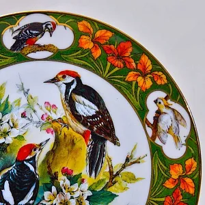 Редкость! Коллекционная Тарелка «Дятел» Фарфор, Hause Schirnding, Германия - 1994 год.