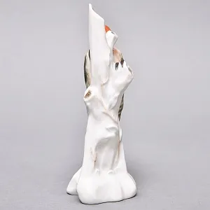 Птица - Фарфоровая статуэтка «Зеленый дятел на стволе дерева», ROSENTHAL Германия, 40-е годы.