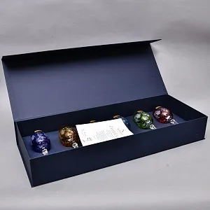 Редкость! Шесть Бокалов для вина из Цветного Хрусталя «ВИНОГРАД», NACHTMANN Германия конец ХХ века.