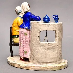 Коллекционная Фарфоровая статуэтка «Семья у домашнего очага», Ackermann & Fritze Германия.