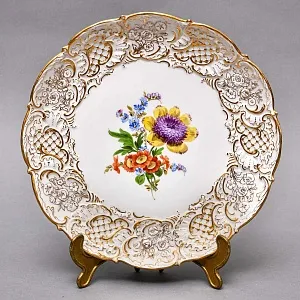 Коллекционное Фарфоровое Блюдо - Тарелка «Летние Цветы», MEISSEN / МЕЙСЕН Германия - 1990 год.