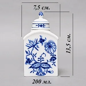 Фарфоровая Чайница с крышкой «Луковый узор», MEISSEN / МЕЙСЕН Германия, вторая половина ХХ века.