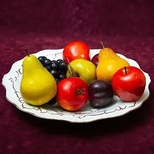 Коллекционное Сервировочное Блюдо - Тарелка «Кленовый лист и Цветы», Фарфор WEIMAR Германия.