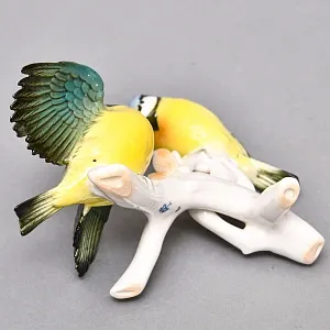 Пара Птиц - Фарфоровая Статуэтка «Синички на ветке», Карл Энс / Karl Ens, Германия 50 гг.