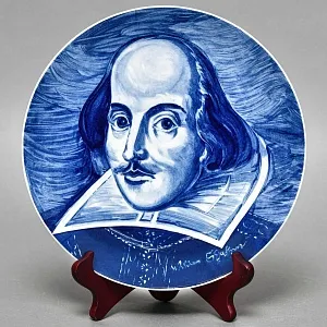 Коллекционная Фарфоровая Тарелка - Блюдо «Уильям Шекспир», MEISSEN Германия, 1976 год. 
