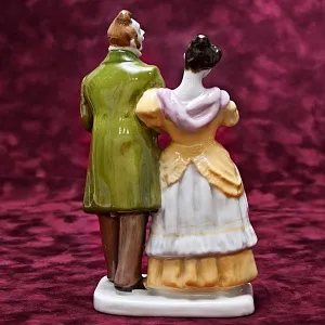 Авторская Фарфоровая статуэтка «Гоголевские персонажи. Маниловы», ЛФЗ СССР, 50-60 гг. 