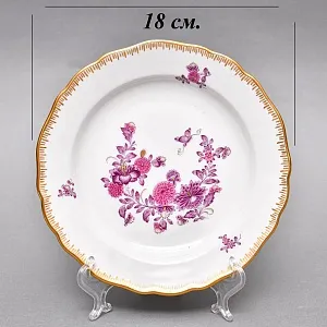 Фарфоровый Чайный Сервиз «Индийские цветы» на 6-ть персон, MEISSEN / МЕЙСЕН Германия. 