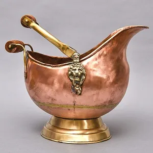 Большой Классический Медный Зольник или Кашпо, Англия середина ХХ века!