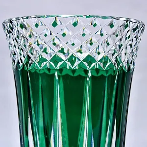 Коллекционная Хрустальная Ваза зелёного цвета, VAL SAINT LAMBERT (Вал Сант Ламберт), Бельгия.