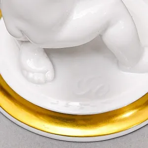  Антикварная Фарфоровая статуэтка «Мальчик c горном и копьем», ROSENTHAL Германия - 1924 год. 