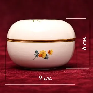 Коллекционная Шкатулка - Бонбоньерка «ЦВЕТЫ», Фарфор MEISSEN, Германия - первая половина ХХ века.