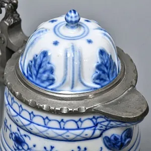 Антикварный Фарфоровый кувшин для пива «Гном - пивовар», Bremer & Liebmann Германия, 1887 - 1923 годы.