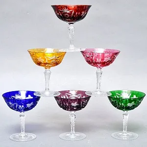 Редкость! Набор Хрустальных Фужеров для Мартини или Шампанского серия «Виноград», NACHTMANN Германия 60 гг. 