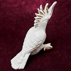 Авторская Коллекционная Фарфоровая Статуэтка «Птица -Попугай - Белый Какаду» Россия.