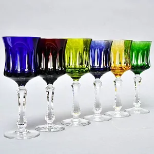 Бокалы для Вина Цветной Хрусталь DOROTHEENHUTTE Германия -70 гг. 