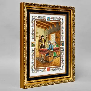 Редкость! Фарфоровая Картина - Пласт «МЕНЯЛА-МОНЕТЧИК», DÉCORS DE PARIS Франция.