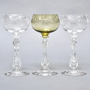 Антикварный Набор бокалов для Вина 6 шт. «MICADO MIX», Saint Louis. Франция, начало ХХ века.