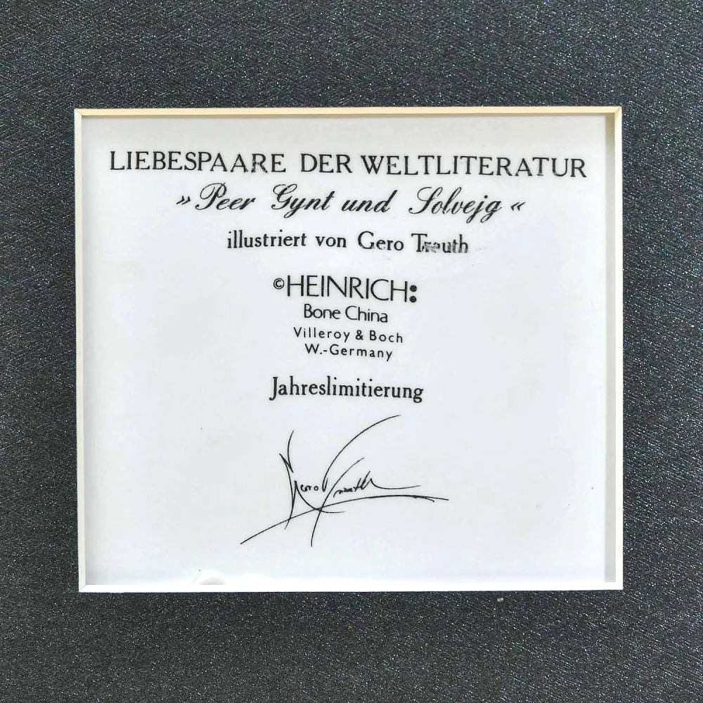 Картина - Панно - Фарфоровая Плакетка «Пер Гюнт и Солвейг», Villeroy & Boch. Германия - 1980 год.