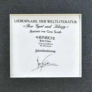 Картина - Панно - Фарфоровая Плакетка «Пер Гюнт и Солвейг», Villeroy & Boch. Германия - 1980 год.