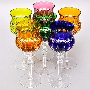 Шесть Бокалов из Цветного Хрусталя «МЭРИЛИН», NACHTMANN Германия, 60 -е годы ХХ века.