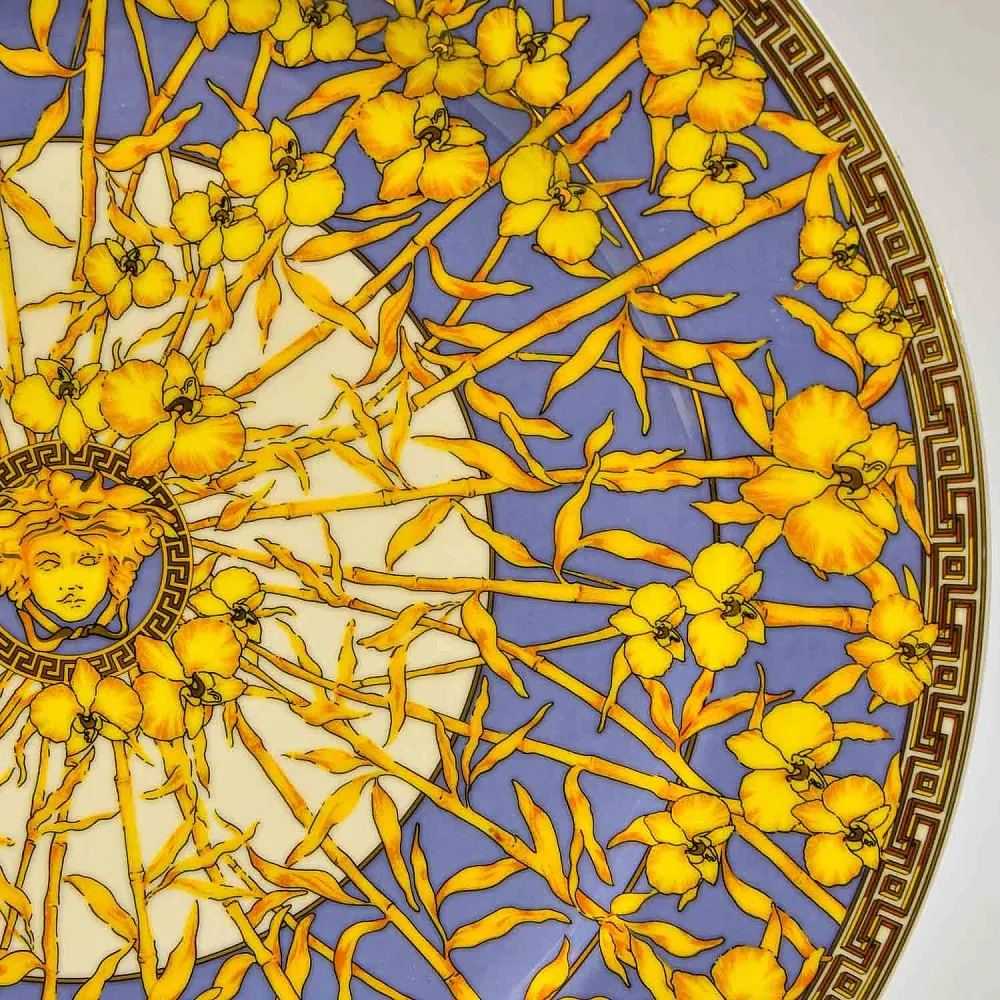 «Floralia Medusa Gold» - Коллекционная Фарфоровая Тарелка - Блюдо, VERSACE, Rosenthal Германия - 1980 год.