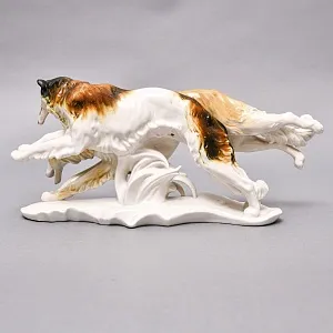 Редкость! Фарфоровая Статуэтка Пара Собак «Две Борзые», Karl Ens Германия, первая половина ХХ века.