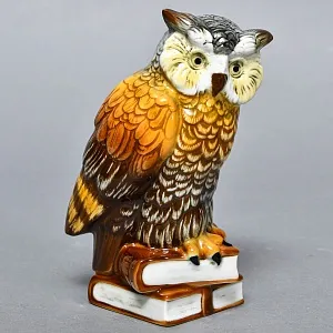 Коллекционная Фарфоровая статуэтка «МУДРАЯ СОВА», Карл Энс / Karl Ens Германия, начало ХХ века. 