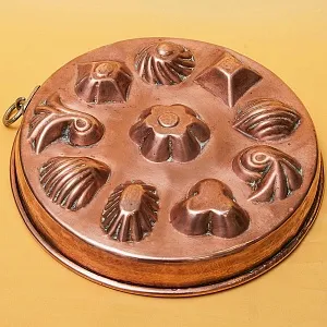 Большая Медная Форма для выпечки без ручки, D-32 см. Франция, начало ХХ века!