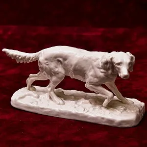 Антикварная Фарфоровая Статуэтка «Охотничья Собака - Сеттер», Nymphenburg, Германия первая половина ХХ века.