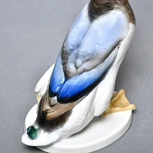 Птица - Фарфоровая Статуэтка «Утка - СЕЛЕЗЕНЬ», ROSENTHAL Германия -1956 год.