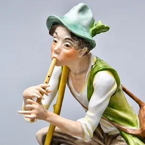 Редкая! Коллекционная Фарфоровая статуэтка «Пастушок с дудочкой» KAISER Porzellan Германия -1967 год.