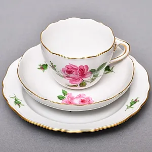 Фарфоровый Чайный Сервиз «РОЗА Мейсена» на 6-ть персон, MEISSEN / МЕЙСЕН Германия. 