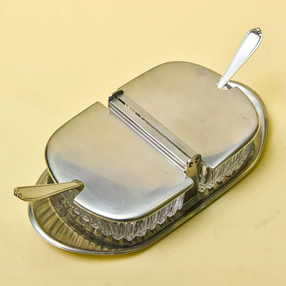 Набор для специй или соусов с двумя отделениями, TISCHFEIN Германия, 70 -е годы ХХ века.