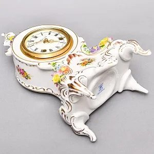 Винтажные Каминные Механические Фарфоровые Часы с боем «Время Роз», Franz Hermle & Sohn Германия 50 гг. 