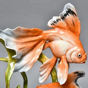 Коллекционная Фарфоровая статуэтка «Две золотые рыбки», ROSENTHAL Германия, 1974 - 1982 годы.