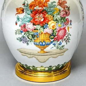 Настольная Электрическая Лампа - Светильник «Цветущий Сад» Фарфор Kaiser, Германия 80 -е годы ХХ века. 