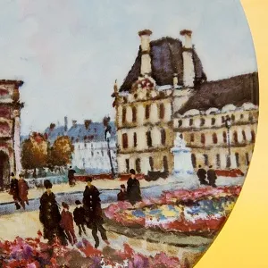 Коллекционная Тарелка «Париж - Сад Тюлирьи и Арка Каррузель» Фарфор, Лимож, Limoges, Франция.