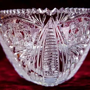 Конфетница - Ваза «Лодочка» Хрусталь, LAUSITZER GLASWERKE, Германия 60-е гг.