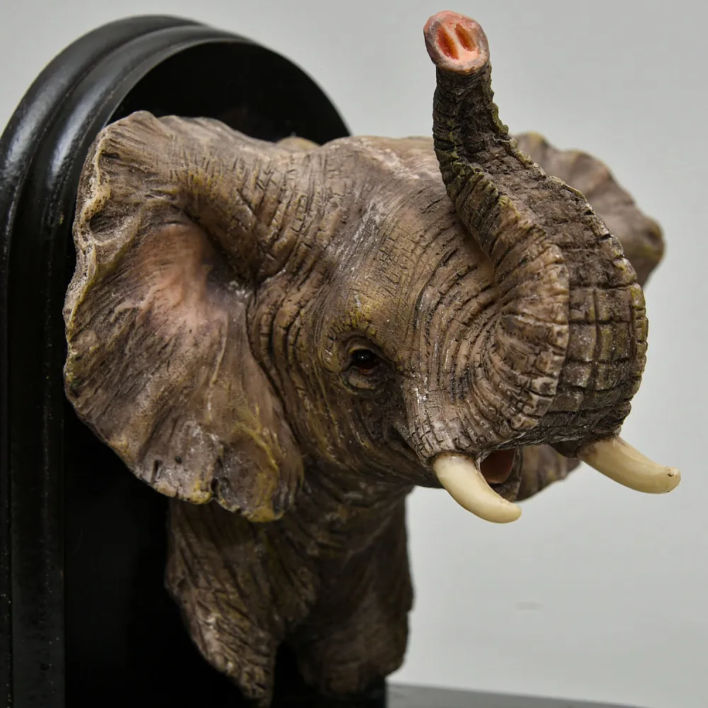 Букенды - Держатель - Ограничитель - Подставка для книг «Слоны», Дерево, Полимер. Германия - вторая половина ХХ века.