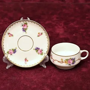 Антикварная Коллекционная Кофейная пара «Летние цветы», Rosenthal Германия, 20-е гг. ХХ века.