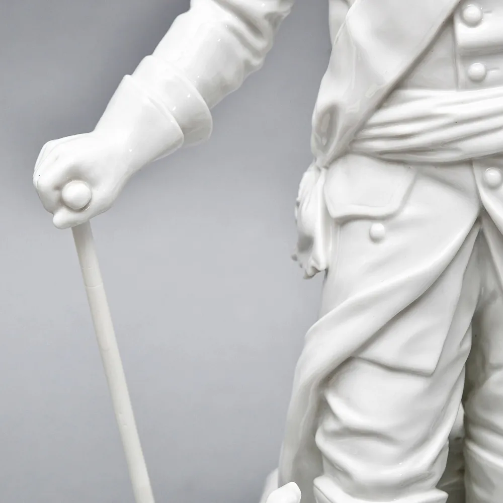 Антикварная Фарфоровая статуэтка «Старый Фриц. Король Пруссии Фридрих II с собаками»,  Volkstedt Германия.