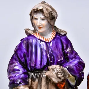 Коллекционная статуэтка «Нищие и Бродяги. Семейная пара с кошками», Фарфор Volkstedter Германия.