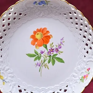 Сервировочная Тарелка - Блюдо - Сухарница «Мейсенский цветок», Фарфор MEISSEN, Германия.