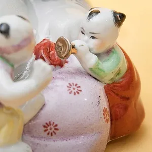 «Хотэй с детьми» Коллекционная Фарфоровая Статуэтка Китай 50 -е годы ХХ века.
