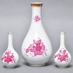 Миниатюрные Фарфоровые Вазочки - Триптих «APPONYI PURPUR», HEREND Венгрия.