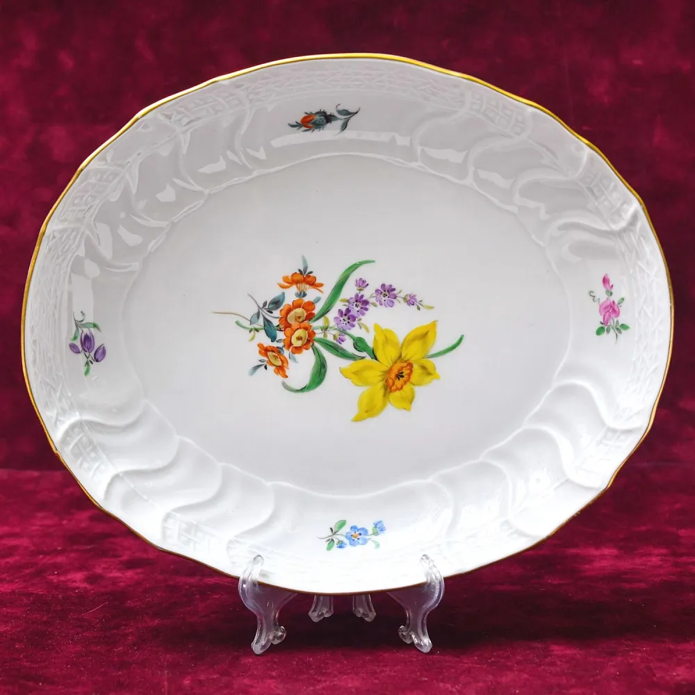 Мейсоновский «Цветочный Букет» - Сервировочная Тарелка - Блюдо, Фарфор MEISSEN Германия.