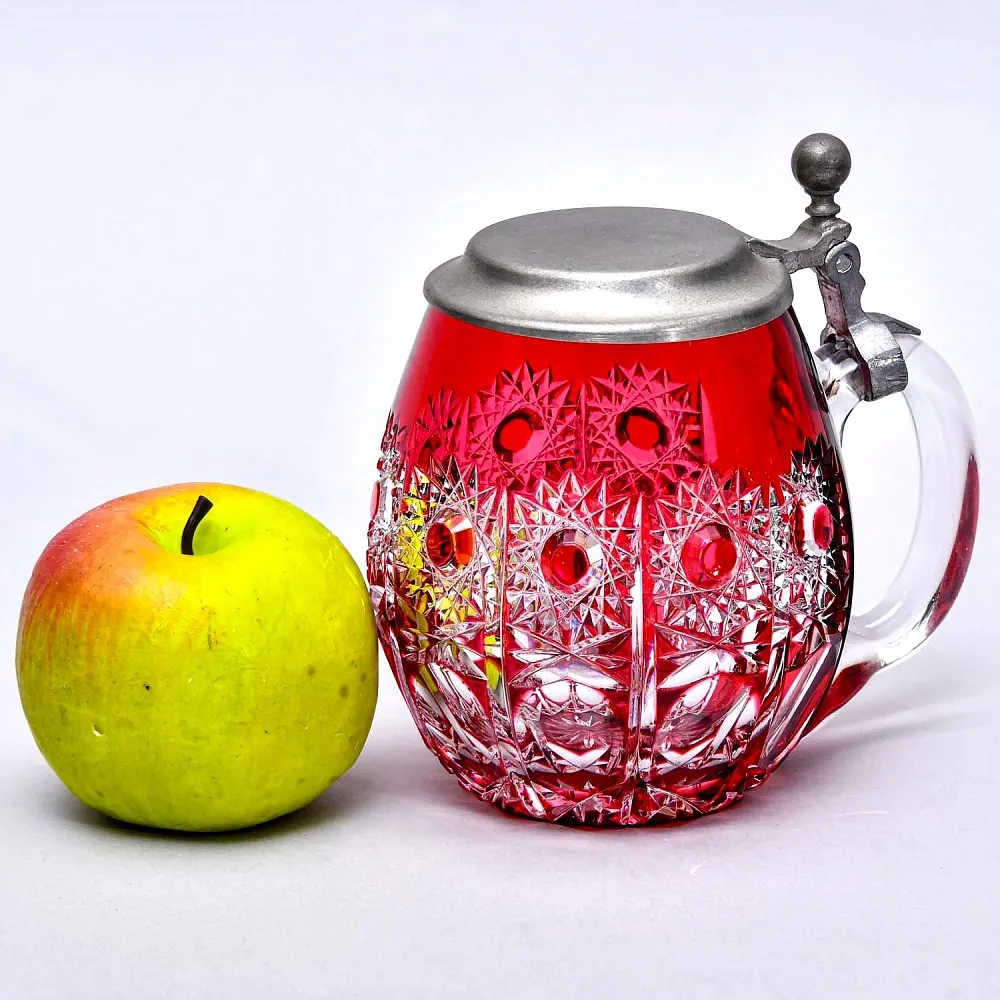 Винтажная Хрустальная Пивная Кружка с оловянной крышкой, NACHTMANN Германия, 60 гг.