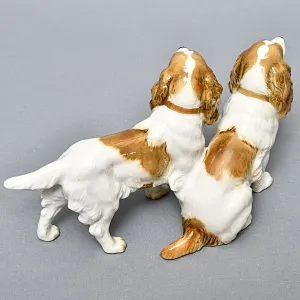 Фарфоровая Статуэтка Пара Собак, «СПАНИЕЛИ», Hutschenreuther,  Германия -1965 год.