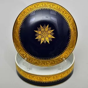 Классическая шкатулка «Золотая Звезда», Фарфор Limoges Франция, середина ХХ века.
