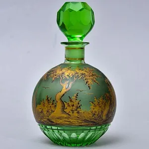 Парфюмерный набор из 3-х предметов «Влюбленная пара. Свидание», Хрусталь Johann Oertel & Co. Богемия.